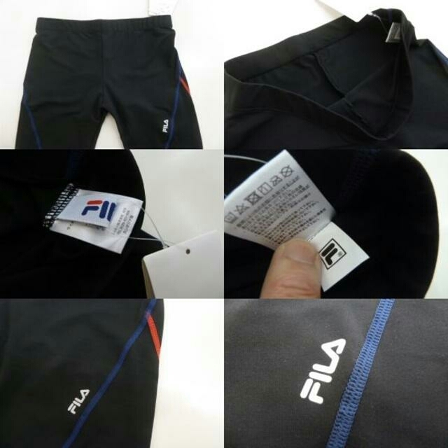 FILA(フィラ)のM黒)FILA フィラ★ ロングタイツ フィット 伸縮 吸水速乾 UVカット スポーツ/アウトドアのランニング(ウェア)の商品写真