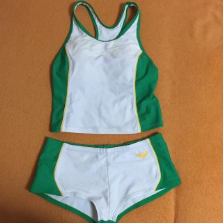 ロキシー(Roxy)のロキシーのグリーンとホワイトののタンキニ水着(水着)