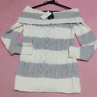 セシルマクビー(CECIL McBEE)の新品タグ付き★セシルマクビー★ボーダーオフショルニット★

(ニット/セーター)