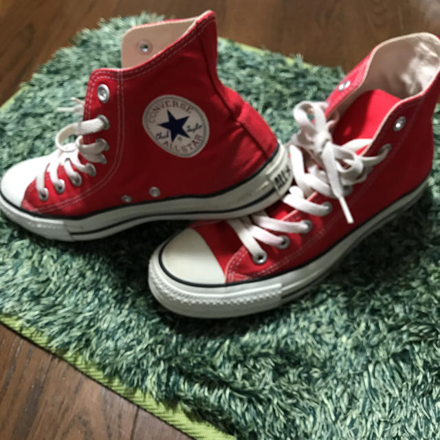 CONVERSE(コンバース)のコンバースハイカット赤 25.5cm 美品✨ レディースの靴/シューズ(スニーカー)の商品写真