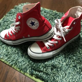 コンバース(CONVERSE)のコンバースハイカット赤 25.5cm 美品✨(スニーカー)