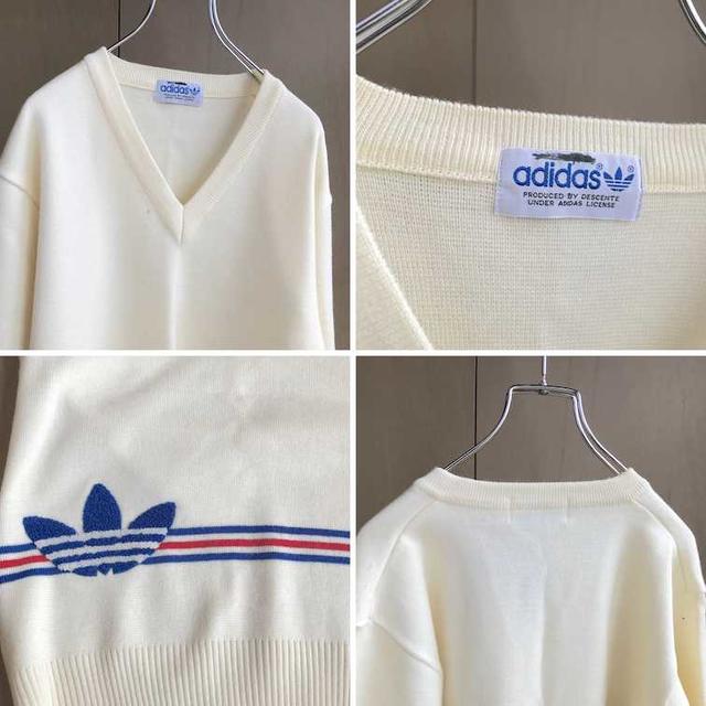 adidas(アディダス)のアディダス 【80s】 ビッグロゴ ニット スウェット トレーナー パーカー メンズのトップス(ニット/セーター)の商品写真