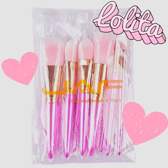 8 piece💗PEARL NEON PINK×ROSE GOLD コスメ/美容のメイク道具/ケアグッズ(チーク/フェイスブラシ)の商品写真