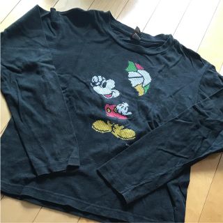 ディズニー(Disney)の最終値下♪ロンT ミッキーマウス 黒 ブラック(Tシャツ(長袖/七分))