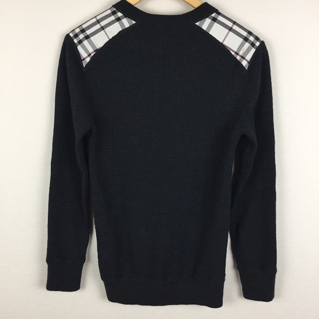 BURBERRY BLACK LABEL(バーバリーブラックレーベル)の美品 BURBERRY BLACK LABEL 長袖ニット チャコールグレー メンズのトップス(ニット/セーター)の商品写真