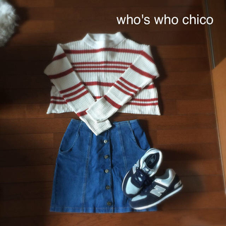 フーズフーチコ(who's who Chico)のchico ボーダーニット(ニット/セーター)