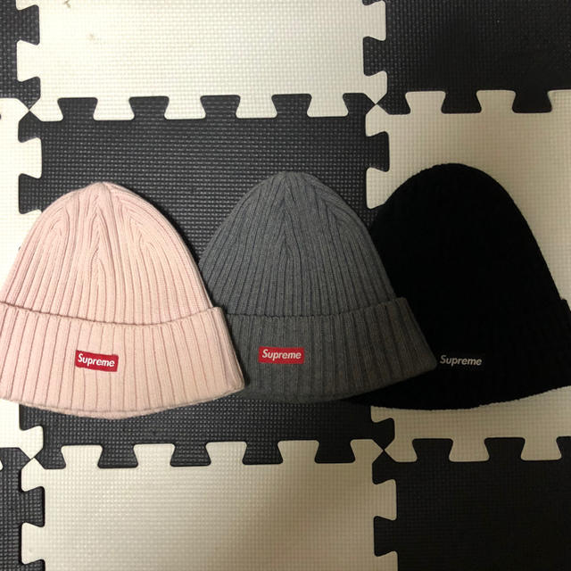 帽子Supreme ribbed beanie 3点セット ピンク ブラック グレー ...