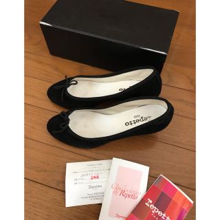 レペット(repetto)のレペット ジゼル スエード 黒 38(ハイヒール/パンプス)