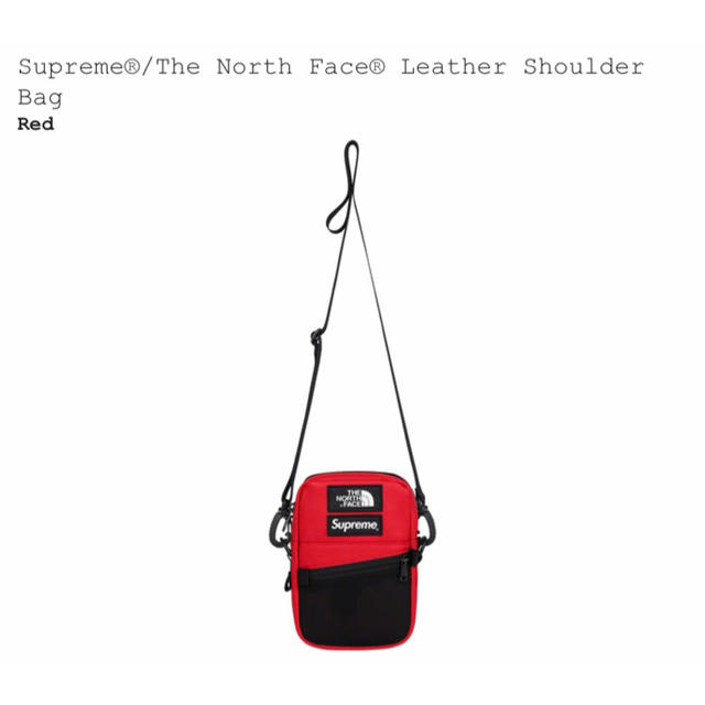 Supreme TNF Leather Shoulder Bag 赤Red