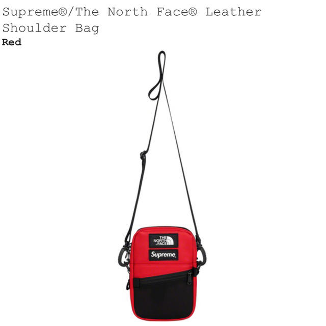 Supreme North Face Shoulder Bag Red レザー