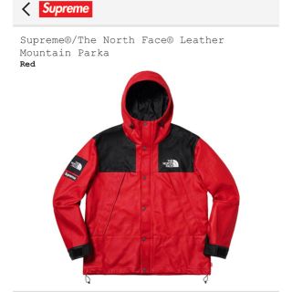 シュプリーム(Supreme)のSupreme The North Face レザーマウンテンパーカー 赤 M(マウンテンパーカー)