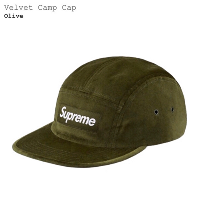 送込‼︎ Supreme ベルベット キャンプキャップ オリーブ18aw 送込‼︎ Supreme ベルベット キャンプキャップ オリーブ18aw
