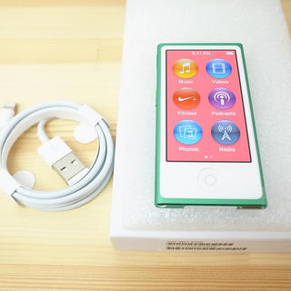 アップル(Apple)のiPod nano☆新品未使用☆7世代 16GB MD478J グリーン(ポータブルプレーヤー)
