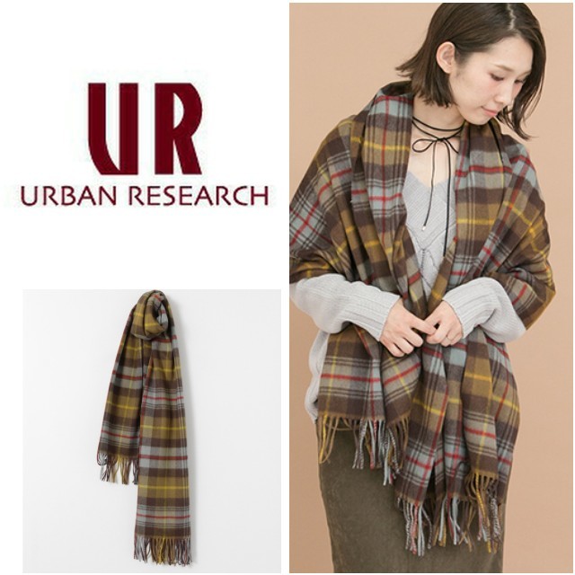 URBAN RESEARCH(アーバンリサーチ)の【新品】URBAN RESEARCH ラムズウールチェック柄ストール レディースのファッション小物(ストール/パシュミナ)の商品写真