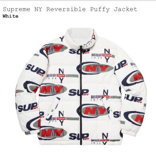 シュプリーム(Supreme)の【白Ｌ】Supreme NY reversible puffy jacket (ダウンジャケット)