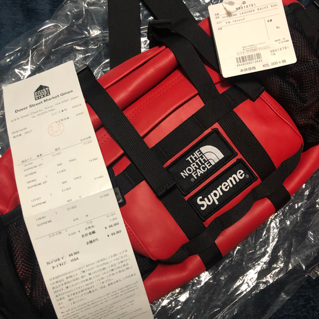 supreme The North face レザーウエストポーチ - ウエストポーチ