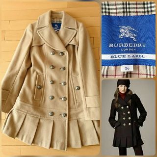 バーバリーブルーレーベル(BURBERRY BLUE LABEL)のカジュアル清楚💖BURBERRY BLUE LABEL プリーツスタイルコート(ロングコート)