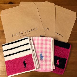 ラルフローレン(Ralph Lauren)の【新品 送料込】ラルフローレン ミニタオルハンカチ 3枚セット(ハンカチ)