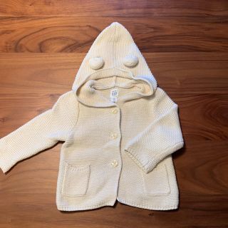 ベビーギャップ(babyGAP)の④babyGAP くま耳フード付きカーディガン オフホワイト 70 6-12ヶ月(カーディガン/ボレロ)