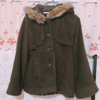 アクシーズファム(axes femme)の【美品】axes femmeファー付き編み上げコート(ロングコート)