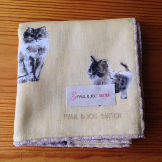 ポール&ジョーシスター(PAUL & JOE SISTER)の新品 PAUL & JOE SISTER 猫柄 ガーゼハンカチ(ハンカチ)