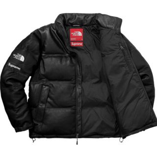 シュプリーム(Supreme)の希少！M  Supreme The North Face レザーヌプシ ダウン黒(ダウンジャケット)