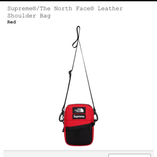 Supreme TNF Leather Shoulder Bag 赤