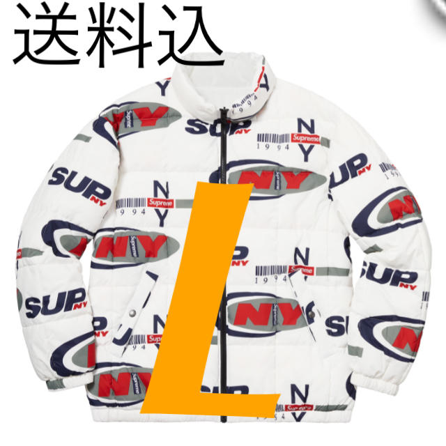 シュプリーム  NY Reversible Puffy Jacket ロゴプリントリバーシブルパフィダウンジャケット  メンズ M