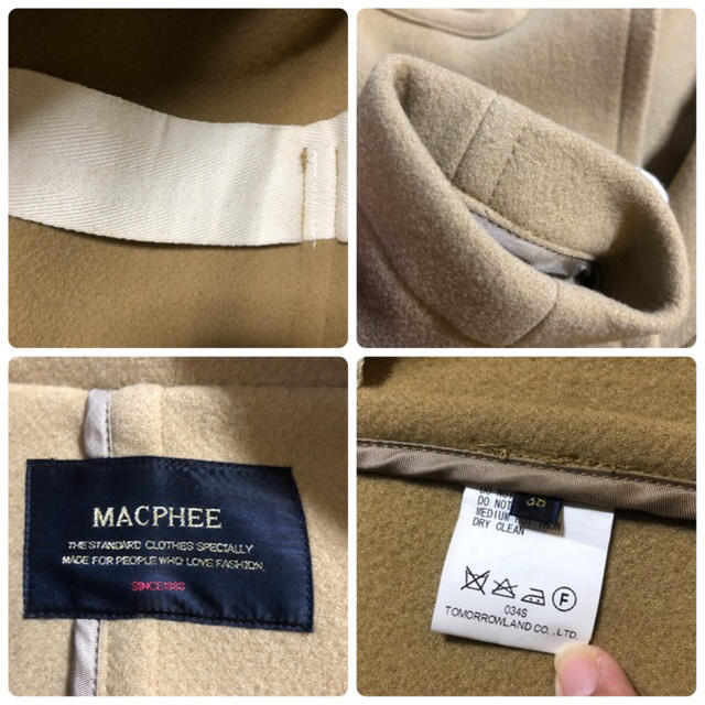 MACPHEE(マカフィー)の最終価格♫ マカフィー ショート丈 ダッフルコート キャメル  サイズ38  レディースのジャケット/アウター(ダッフルコート)の商品写真