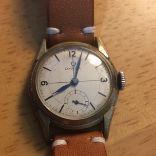 オメガ(OMEGA)の1930年代アンティークオメガ☆ブルースチール&スモセコ手巻時計メンズ(腕時計(アナログ))