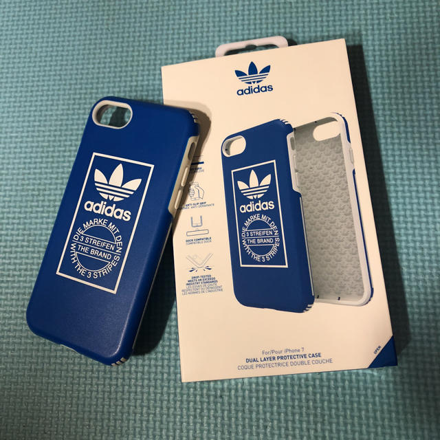 adidas(アディダス)の  1000円値下げ‼️ アディダス スマホケース ブルー スマホ/家電/カメラのスマホアクセサリー(iPhoneケース)の商品写真