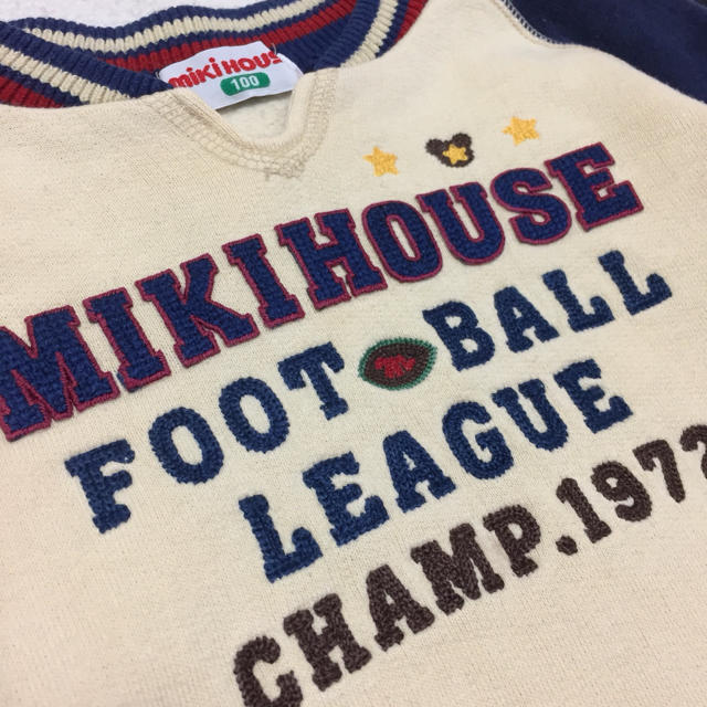 mikihouse(ミキハウス)の🏈MIKIHOUSE🏉トレーナー🏈100cm🏉 キッズ/ベビー/マタニティのキッズ服男の子用(90cm~)(Tシャツ/カットソー)の商品写真