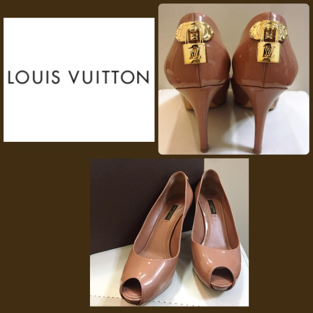 LOUIS VUITTON(ルイヴィトン)のルイヴィトン♡ピンクベージュ パテント パッドロック パンプス♡ レディースの靴/シューズ(ハイヒール/パンプス)の商品写真