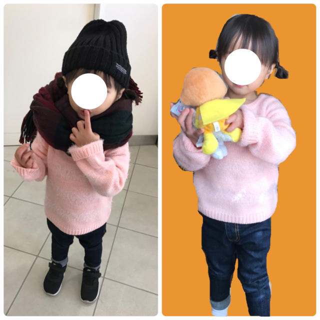 Branshes(ブランシェス)のBRANSHES シャギーボーダーニット S キッズ/ベビー/マタニティのキッズ服女の子用(90cm~)(ニット)の商品写真