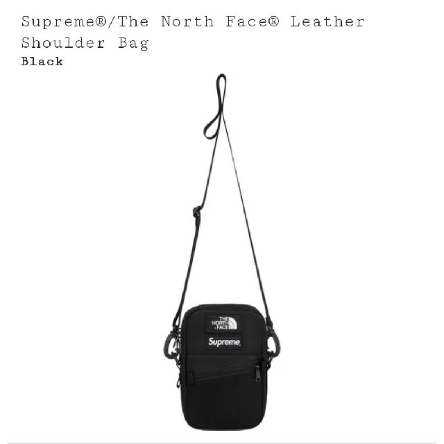 Supreme North Face Leather Shoulder 黒