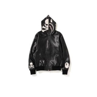 アベイシングエイプ(A BATHING APE)のBAPE MASTERMIND LEATHER SHARK HOODIE(パーカー)