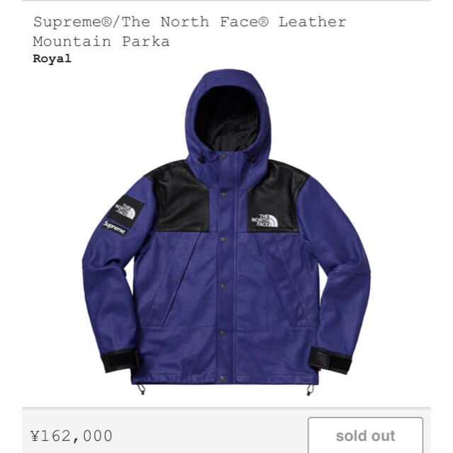 2023年新作 サイズS supreme Leather Mountain Parka ロイヤル 73500円