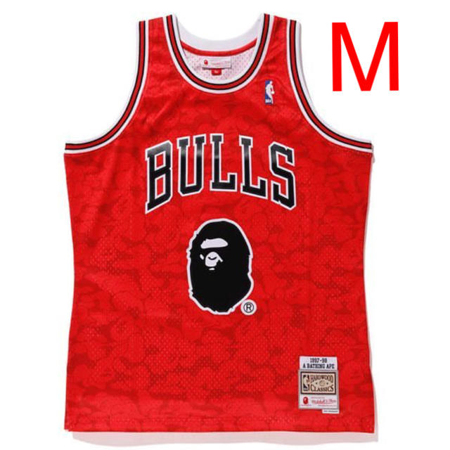 A BATHING APE(アベイシングエイプ)のBAPE MITCHELL NESS BULLS JERSEY TOP M  メンズのトップス(タンクトップ)の商品写真