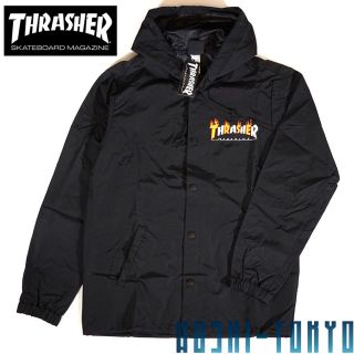 スラッシャー(THRASHER)の◆THRASHER  Flame mag フード コーチジャケット / Mサイズ(ナイロンジャケット)