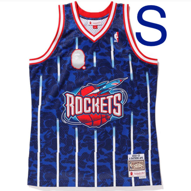 BAPE MITCHELL NESS ROCKETS JERSEY TOP Sタンクトップ