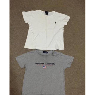 ポロラルフローレン(POLO RALPH LAUREN)の男の子90/100程度ラルフローレンの白とグレーのカットソー　2点(Tシャツ/カットソー)