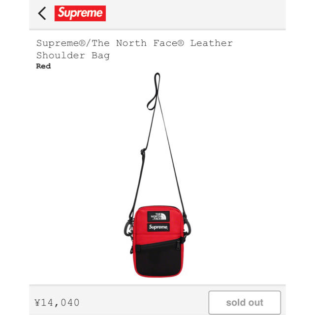 Supreme ノースフェイス レザー ショルダーバッグ