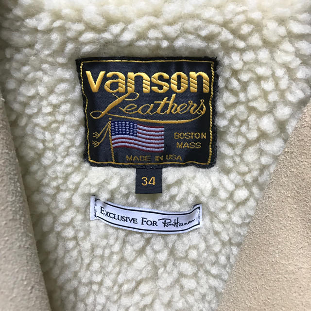 Ron Herman(ロンハーマン)のvanson ロンハーマン EXCLUSIVE ベージュ 34 メンズのジャケット/アウター(ライダースジャケット)の商品写真