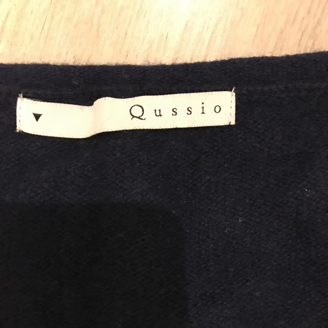 Qussio(クーシオ)のカシミア100% ボーダーニット白×紺 qussio あったか レディースのトップス(ニット/セーター)の商品写真