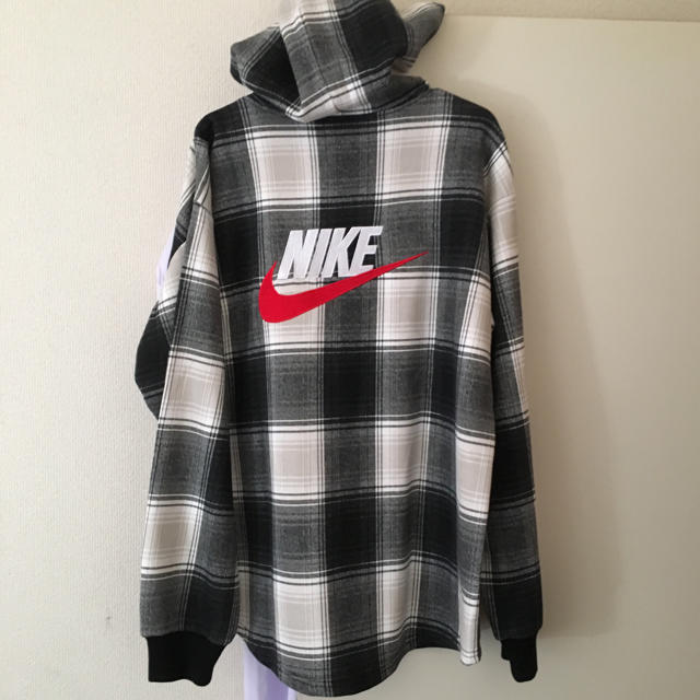 supreme NIKE plaid hooded sweatshirt