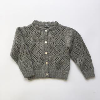 tocoto vintage girl knitted jacket grey