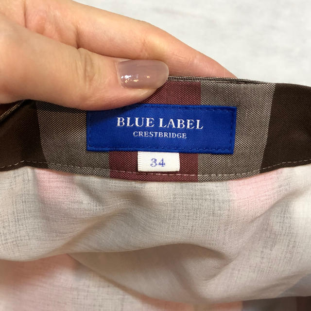 BURBERRY BLUE LABEL(バーバリーブルーレーベル)のブルーレーベルクレストブリッジ／マドラスチェックスカート レディースのスカート(ミニスカート)の商品写真