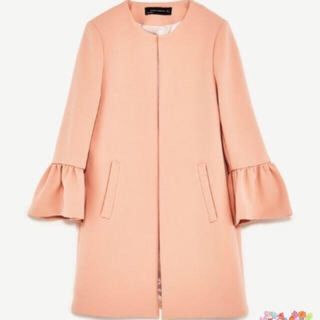 ザラ(ZARA)のZARA♡フリルノーカラーコート(その他)