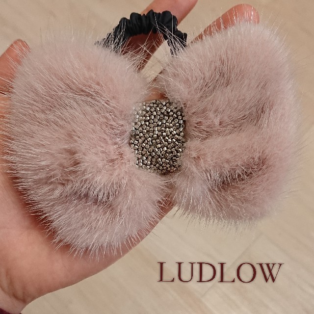 ludlow 新品　ミンクヘアゴム  グレー