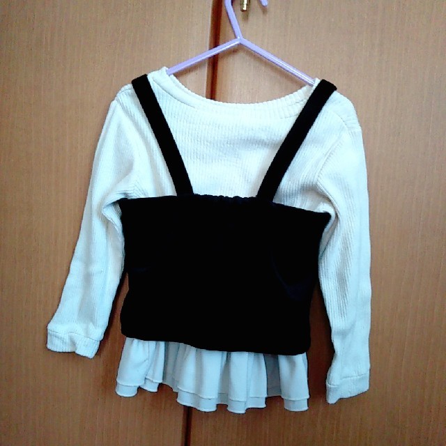 petit main(プティマイン)のビスチェ付きペプラムトップス キッズ/ベビー/マタニティのキッズ服女の子用(90cm~)(Tシャツ/カットソー)の商品写真